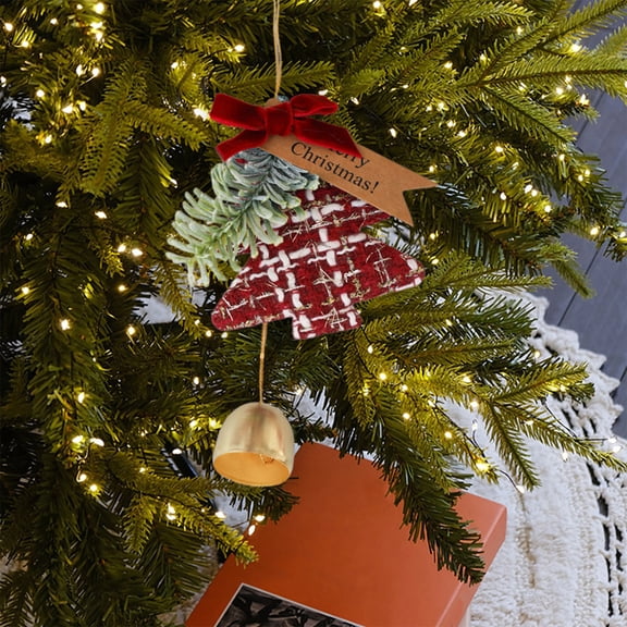 Fzsteel Gentle-Sounding Christmas Tree Wind Chime – Festive Holiday Decor, Easy to Hang, 3.15x3.15 Inches