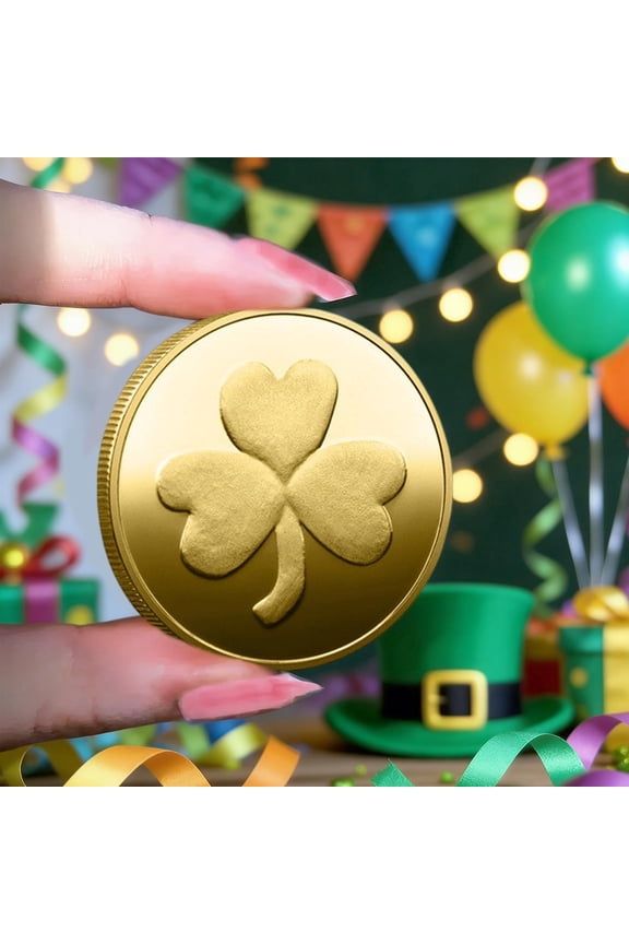 Good Luck Embossed Four Leaf Clover Commemorative Coin - Gifting for Loved Ones, Conveys Warm Blessings, 1.57x1.57x0.12in
