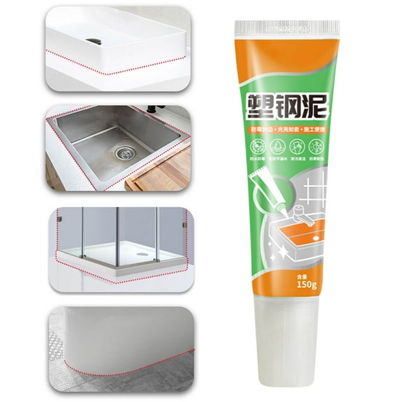 Fzsteel White Grout Repair Kit Waterproof Sealant with Mold-Resistant Tile Gap Filler, 150g Covers 5M, Flexible Ceramic Adhesive for Bathroom Kitchen Sink