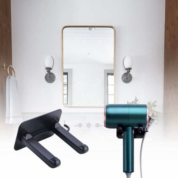 Fzsteel Hair Dryer Holder Wall Mount, No Drill Installation with Soft Padding, Compact 9x7.5x5.5cm, Secure Storage & Universal Compatibility for Blow Dryers