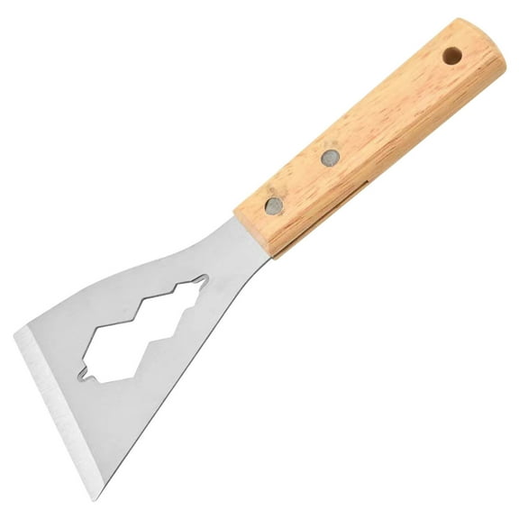 Fzsteel Hardware Multifunction Knife with Wooden Handle - Durable Steel Scraper for Caulking, Painting, Nail Puller & Nut Wrench, Home Renovation Tool