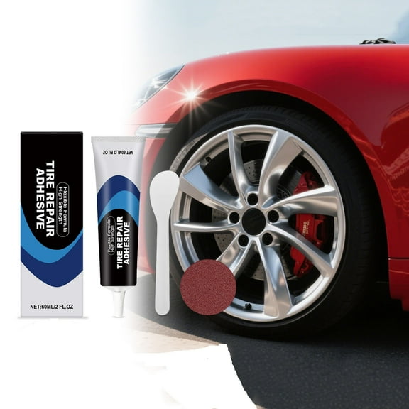 Fzsteel Heavy Duty Tire Repair Rubber For Puncture & Crack Repair 60ml Kit With Scraper/Sandpaper For Automobiles Motorcycles Bicycles