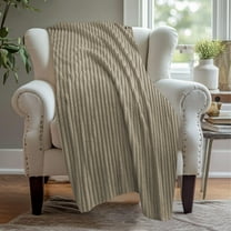 Fzsteel Heavyweight Double Layer Raschel Fleece Blanket Ultra-Soft & All-Season Warmth 100x150cm Luxury Striped Design For Home Decor