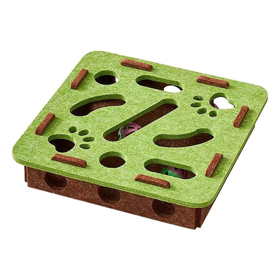 Fzsteel Interactive Cat Puzzle Toy With Digging Maze For Mental Stimulation And Exercise, Includes 2 Bells For Indoor Fun, Durable Nylon Design For Small Pets