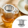 thumbnail image 1 of Fzsteel Lace Design Tea Infuser – Floral Pattern, 304 Stainless Steel, Rust-Resistant, Easy to Use, 4.7x1.6x2.8 Inches, 1 of 5
