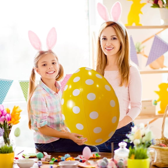 Fzsteel Large Colorful Inflatable Easter Eggs – for Easter Garden Party Decor, Easy to Inflate, Set of 6 Pieces, 20 Inches in Diameter