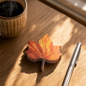 Fzsteel Maple Leaf Shape Sticky Notes 50 Sheets Memo Notes Pads Fall Design Note Paper for Office Home Writing Stationery Party Decoration Holiday Gift