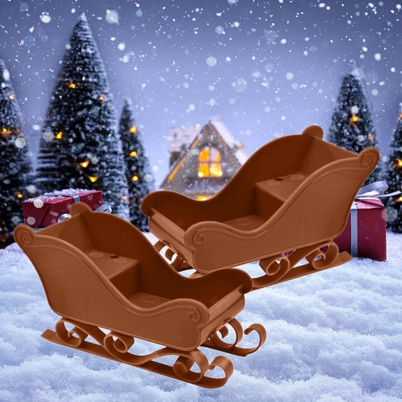 Fzsteel Mini Sled Decor – Christmas Tabletop Display, Plastic Material, Set of 2