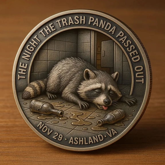 Fzsteel Mischievous Raccoon Metal Challenge Coin - Funny Commemorative Gift for Adults, Collectible Keepsake for Humorous Memories and Gag Presents