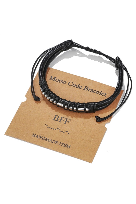 Morse Code Bracelets for Couples with Hidden Messages, Inspirational Adjustable String Bracelet Gift for Women Men and Teens