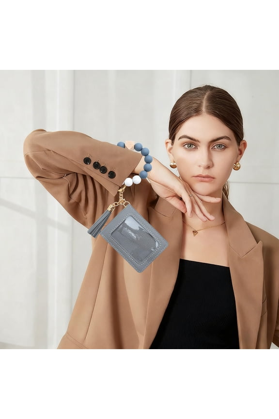 Multi-Functional PU Leather Card Holder Wallet with Keyring - 3-in-1 Compact Organizer for Cards, Coins and Keys