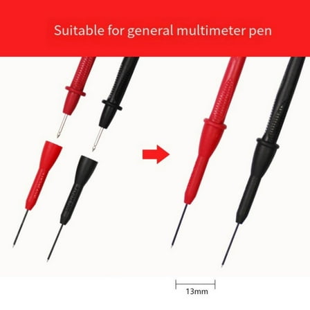 Fzsteel Multimeter Test Probes Universal 2mm Plug Self-Piercing Steel Needle Non-Piercing Connector for Automotive Repair & Electricians (Red, Plastic, 8x3x1.5cm)