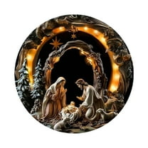 Fzsteel Nativity Scene Christmas Ornament with Durable Acrylic Double-Sided Printing for Home Party Church Xmas Tree Decoration