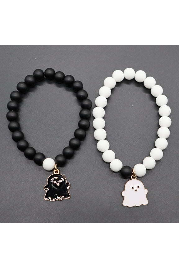 Natural Beaded Heart Magnetic Bracelet for Couples - Elastic Adjustable Romantic Gift for Men and Women with Secure Magnetic Clasp and Unique Design