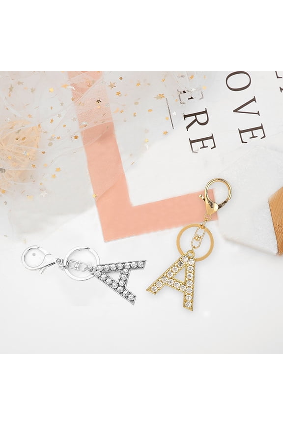 Personalized Glitter Initial Keychain for Women, Keeps Keys Organized and Secure, Durable Alloy Design, Perfect Gift for Birthdays or Graduation
