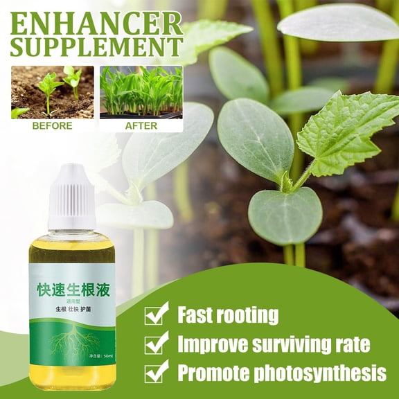 Fzsteel Plant Growth Enhancer Supplement for Healthier Roots & Faster Absorption, High-Efficiency Formula for Transplanting & Hydroponics, 1.69 fl oz