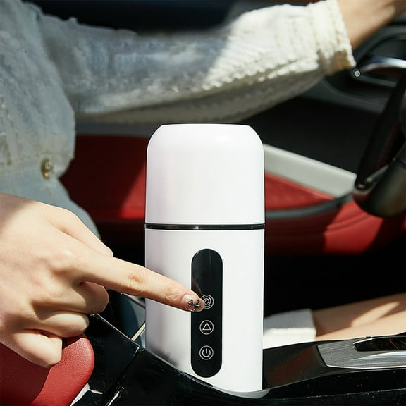 Fzsteel Portable Car Mixing Heating Cup - Mixing & Heating Dual Function, Multipurpose Beverage & Food Processor with Low-Power Design, Aluminum Construction for Travel, Trucks, Outdoor Use