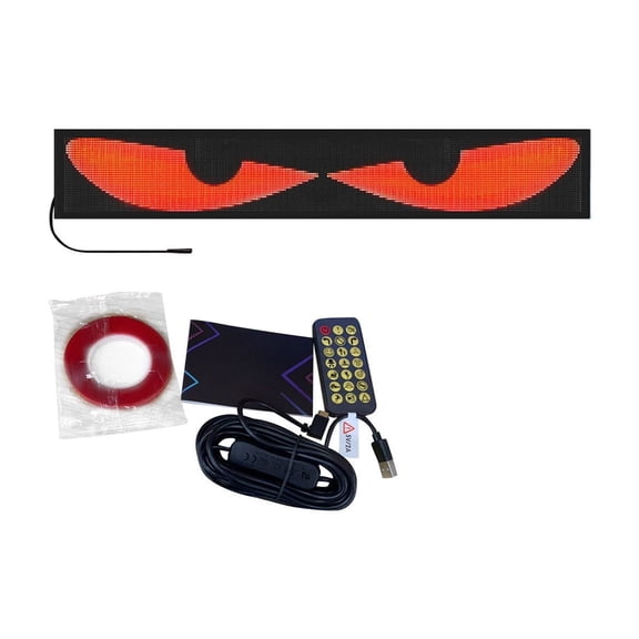 Fzsteel Programmable Demon Eye LED Sign for Car and Truck Windshields, App Controlled Custom Animations, Flexible and Waterproof Design