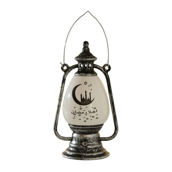 Fzsteel Ramadan LED Lantern Decoration for Home Tabletop Festival Decor Traditional Arabic Style Candle Light with Battery Included