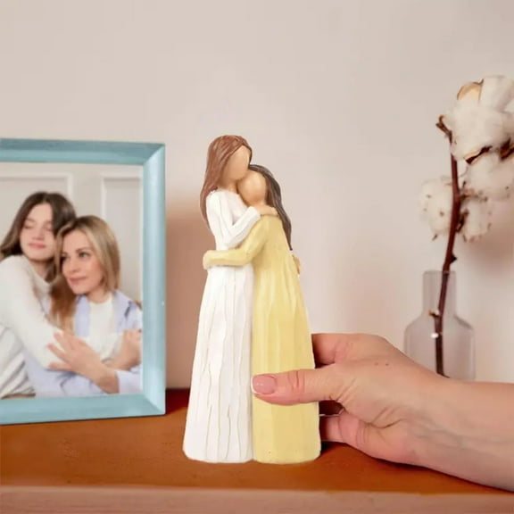 Fzsteel Resin Sister Figurine Hand-Painted Friendship Sculpture, Symbolizing Sisterhood Unity & Care, Heartwarming Gift for Sisters, Durable Home Bedroom Decor