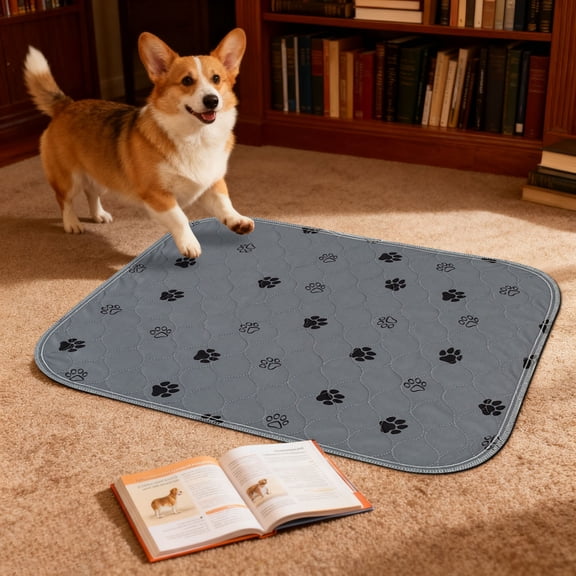 Fzsteel Reusable Washable Dog Pee Pads with Non-Slip Backing, 27.5x31.5 Inches, 4-Layer Leakproof Puppy Training Pads for Home & Travel