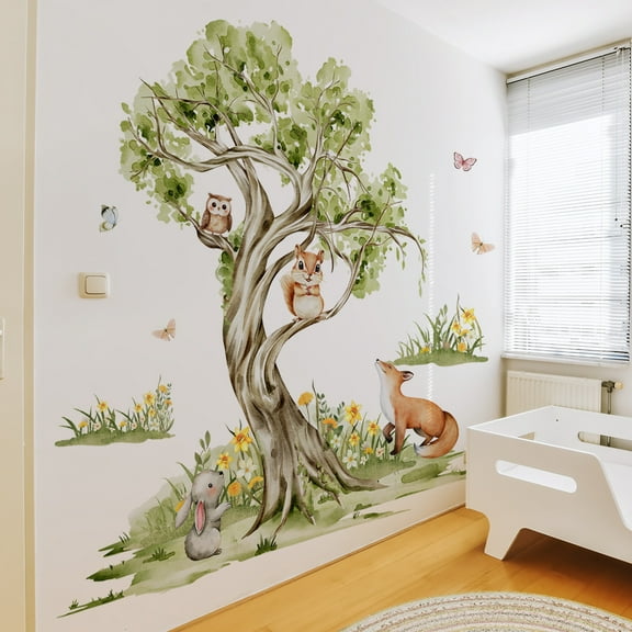 Fzsteel Self-Adhesive Animal Wall Stickers For Kids Room Decor, Easy Peel & Stick Design, Durable Home Background Decoration For Bedroom Living Room