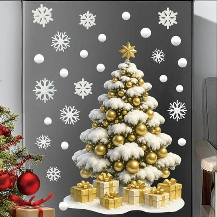 Fzsteel Self-Adhesive Christmas Wall Stickers for Kids Room Decor, Easy Peel and Stick Design, Holiday Home Decoration, Durable Mural Art