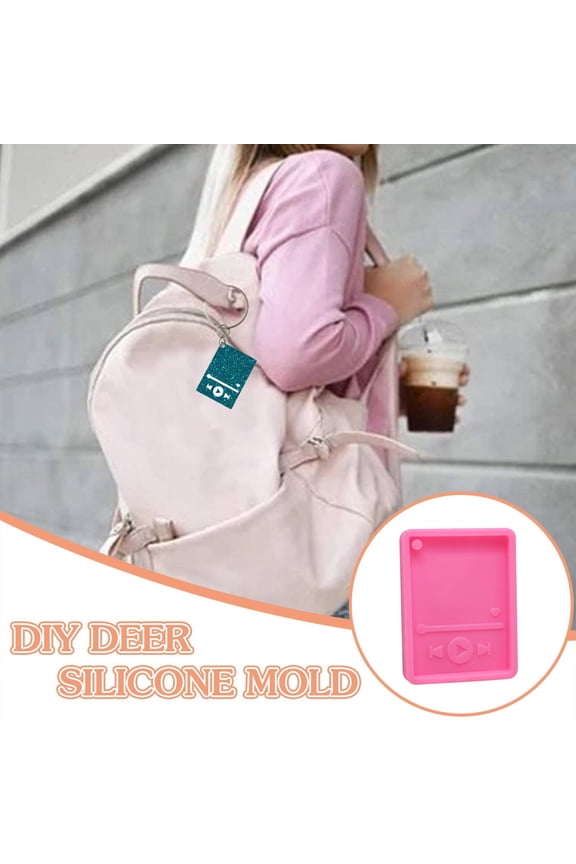 Silicone Keychain Pendant Mold for Epoxy Resin Casting, Reusable DIY Craft Mold with High Glossy Finish, Temperature Resistant from -40°F to 446°F, 3.2x2.4 Inches