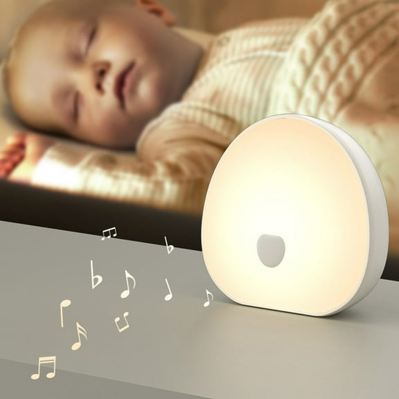 Fzsteel Smart Color-Changing Night Light with 10 Soothing White Noises, Rechargeable Touch Control, Stepless Dimming 10%-90% Brightness, Portable Baby Soother for Breastfeeding & Sleep