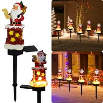 Fzsteel Solar-Powered Christmas Garden Lights with Hand-Painted Santa Claus for Festive Outdoor Decor