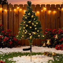 Fzsteel Solar-Powered LED Christmas Tree Light With Auto On/Off, Realistic Design for Indoor Outdoor Holiday Decor