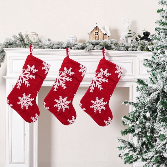 Fzsteel Spacious Christmas Stocking Festive Holiday Decoration, with Convenient Hanging Loop, 19.69x11.81 Inches