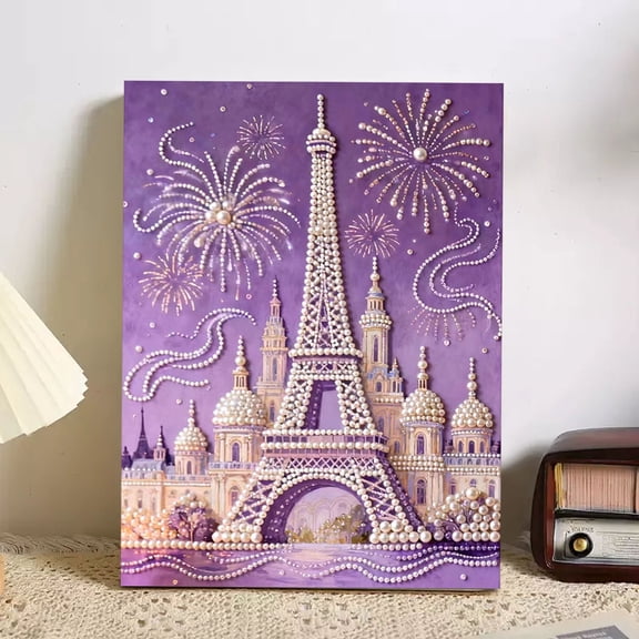 Fzsteel Special Shaped DIY Pearl Diamond Painting Kit with 3D Effect for Home Wall Decor - Includes Waterproof Canvas and Complete Tools for Easy Crafting