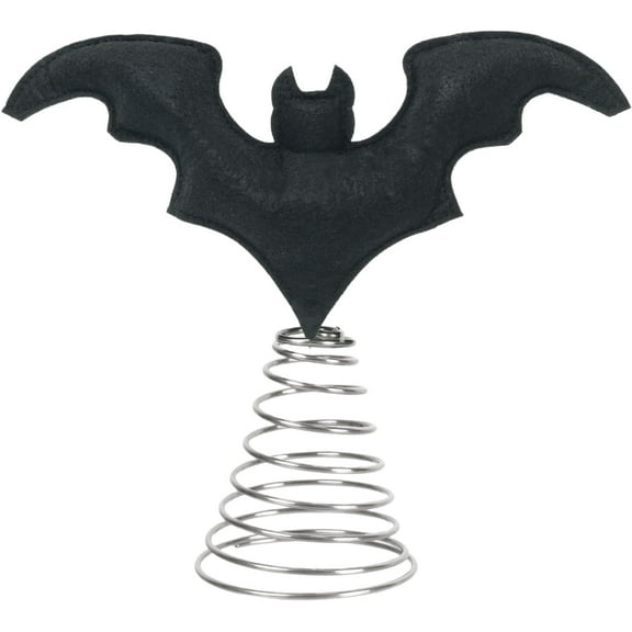 Fzsteel Spooky Bats Halloween Tree Topper - Miniature Size for Christmas Tree or Party Decor, with Durable Metal Spring Base, Easy to Install, 7.87x8.66 Inches