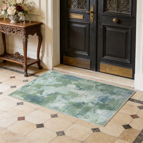 Fzsteel Stain-Hiding Low-Pile Tie-Dye Door Mat for Entryway, Living Room and Bathroom, Absorbent with Non-Slip Backing, 15.7x23.6 Inches