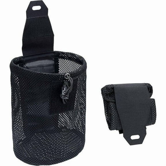 Fzsteel Tactical Foldable Water Bottle Mesh Bag With Adjustable Cord Lock - Large Capacity Compact Organizer For Outdoor Hiking Camping Gear Accessories
