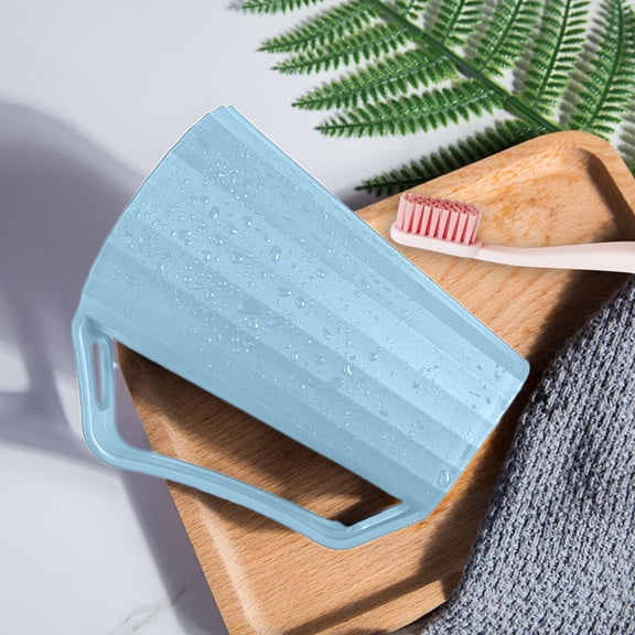 Fzsteel Toothbrush Cup With Handle High-Value Household Bathroom Essentials Reusable Durable Plastic 12x10x7cm Creative Design For Daily Oral Care