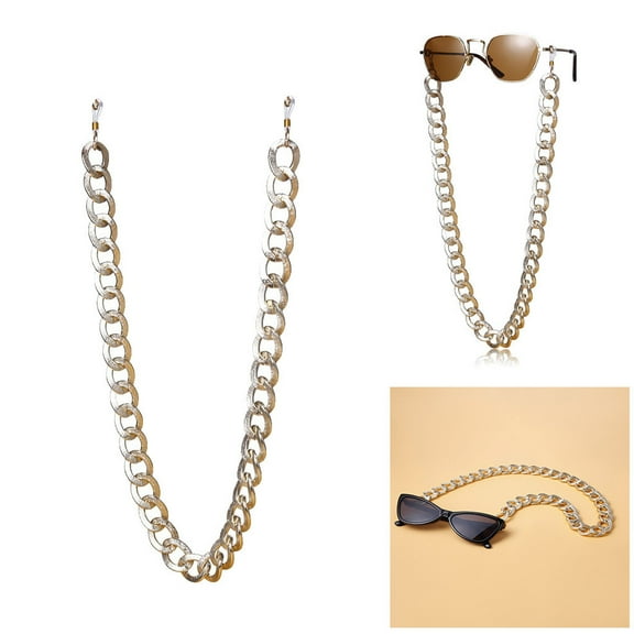 Fzsteel Trendy Imitation Pearl Glasses Chain for Men and Women, Non-Slip Secure Design, Comfortable Fit for Eyeglasses and Sunglasses, Enhances Style with 27.5 Inch Length