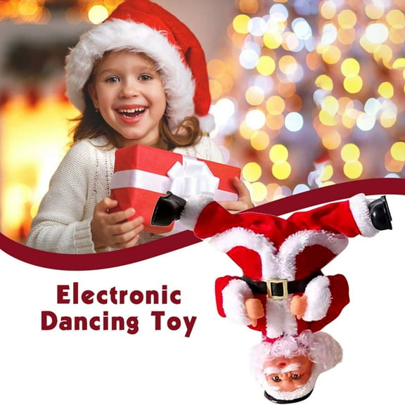 Fzsteel Upside Down Rotating Dancing Santa Claus with Christmas Music, Funny Motion Activated Toy for Home Decor and Kids Gift (5.9x3.9x10.6 Inch, 0.71 lbs)