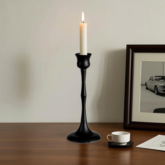 Fzsteel Vintage Wrought Iron Candlestick Holders for Home Decor, Modernist Tabletop Centerpiece with Customizable Arrangements, 7.32x2.91x0.82in