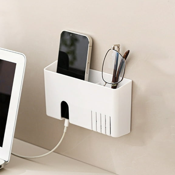 Fzsteel Wall Mounted Storage Organizer With Slanting Opening, Clear Acrylic Wall Hanging Box 17x9x3.5cm For Remote Control Phone Charger Accessory Holder