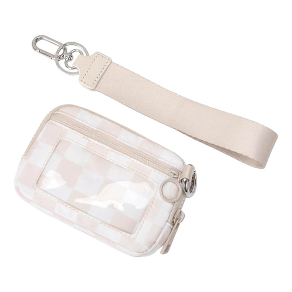 Fzsteel Waterproof Wristlet Pouch With Clear Card Slot X Adjustable Wrist Strap X Durable Nylon & Spandex X 15X10X2cm X Lightweight Travel Essentials (Plaid Series)