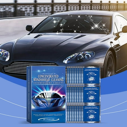 Fzsteel Windshield Cleaner Tablets Portable 1 Gal Equivalent Per Tablet For Effective Cleaning Anti-Fog Water-Repellent Safe Driving Multi-Use Car Glass Maintenance