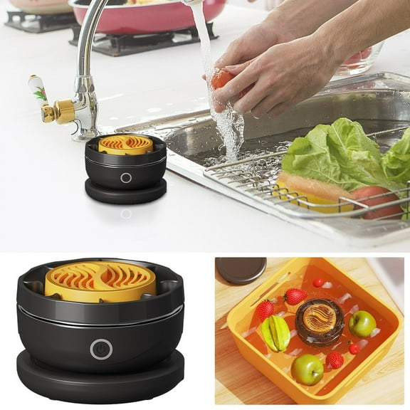 Fzsteel Wireless Rotating Fruit and Vegetable Washer with Efficient Cleaning, Portable Design & Food-Safe Materials for Berries, Leafy Greens