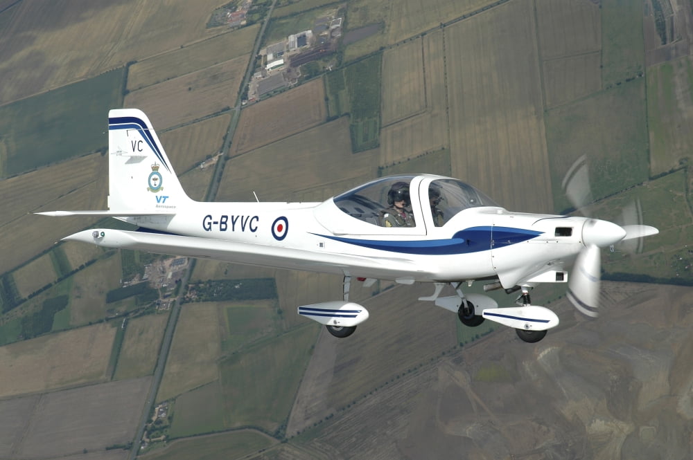 G-115 Tutor basic trainer in-flight over England Canvas Art - Riccardo NiccoliStocktrek Images (17 x 12)
