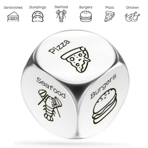 G 16Mm Metal Dice For Food Decisions Multi Sided Die Fun Game Accessory Outdoor Picnic Bbq Party Interactive Toy Adults Kids