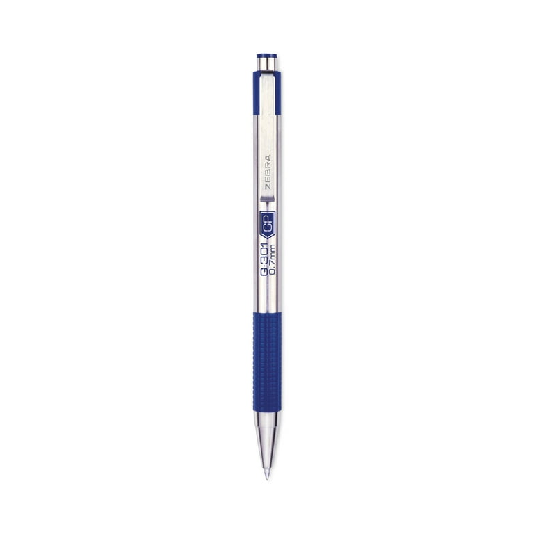 G-301 Gel Pen, Retractable, Medium 0.7 mm, Blue Ink, Stainless Steel/Blue Barrel