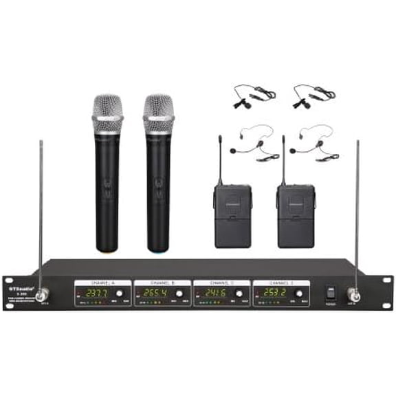 G-380HL VHF Wireless Microphone System with 2 Handheld & 2 Headset, Lavalier (Lapel) mics$$Music