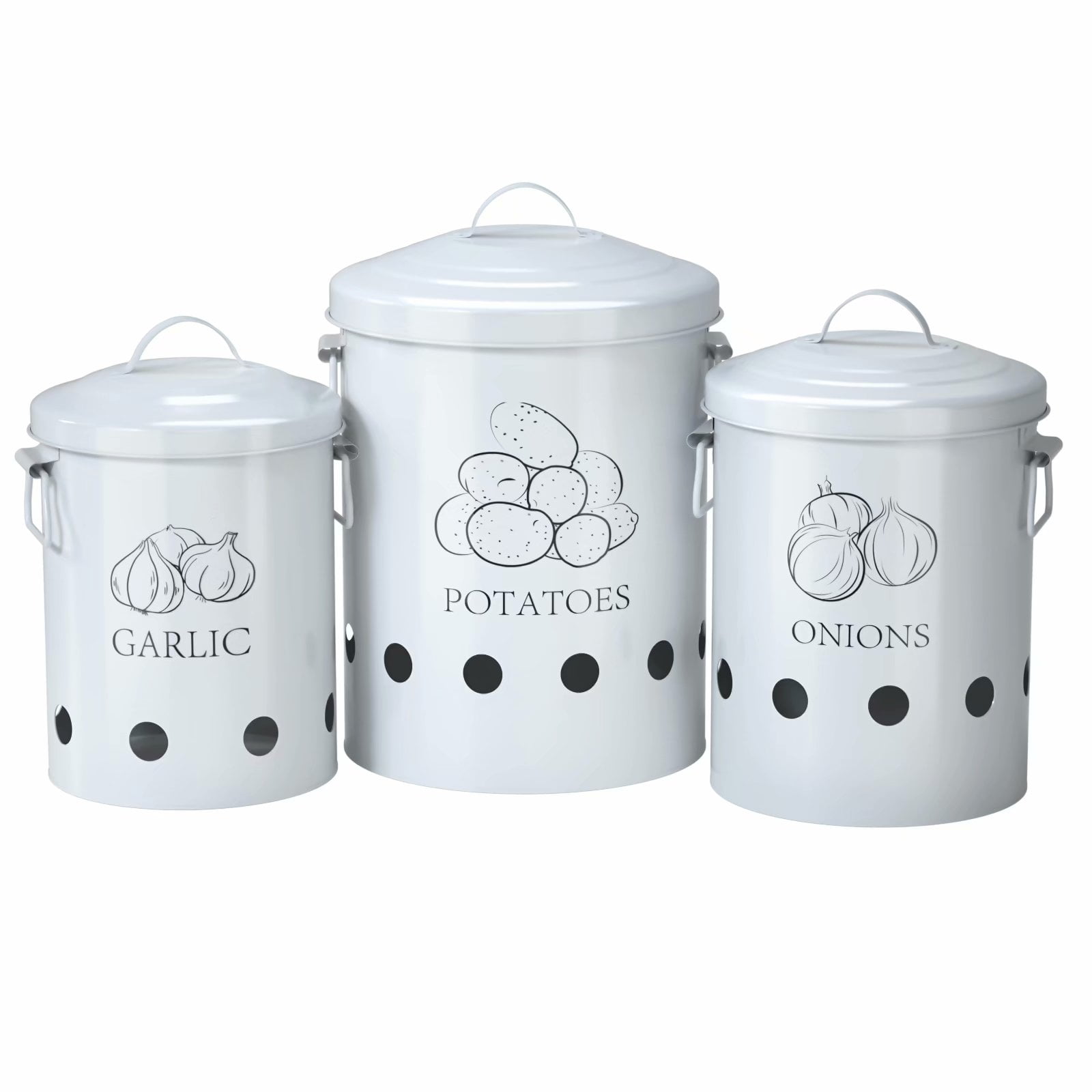 G.A Homefavor Potato Onion Garlic Kitchen Canister Set of 3, Kitchen