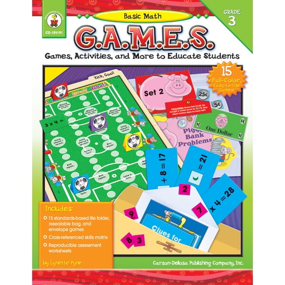 Pre-Owned G.A.M.E.S.: Basic Math G.A.M.E.S., Grade 3 : Games, Activities, and More to Educate Students (Paperback)